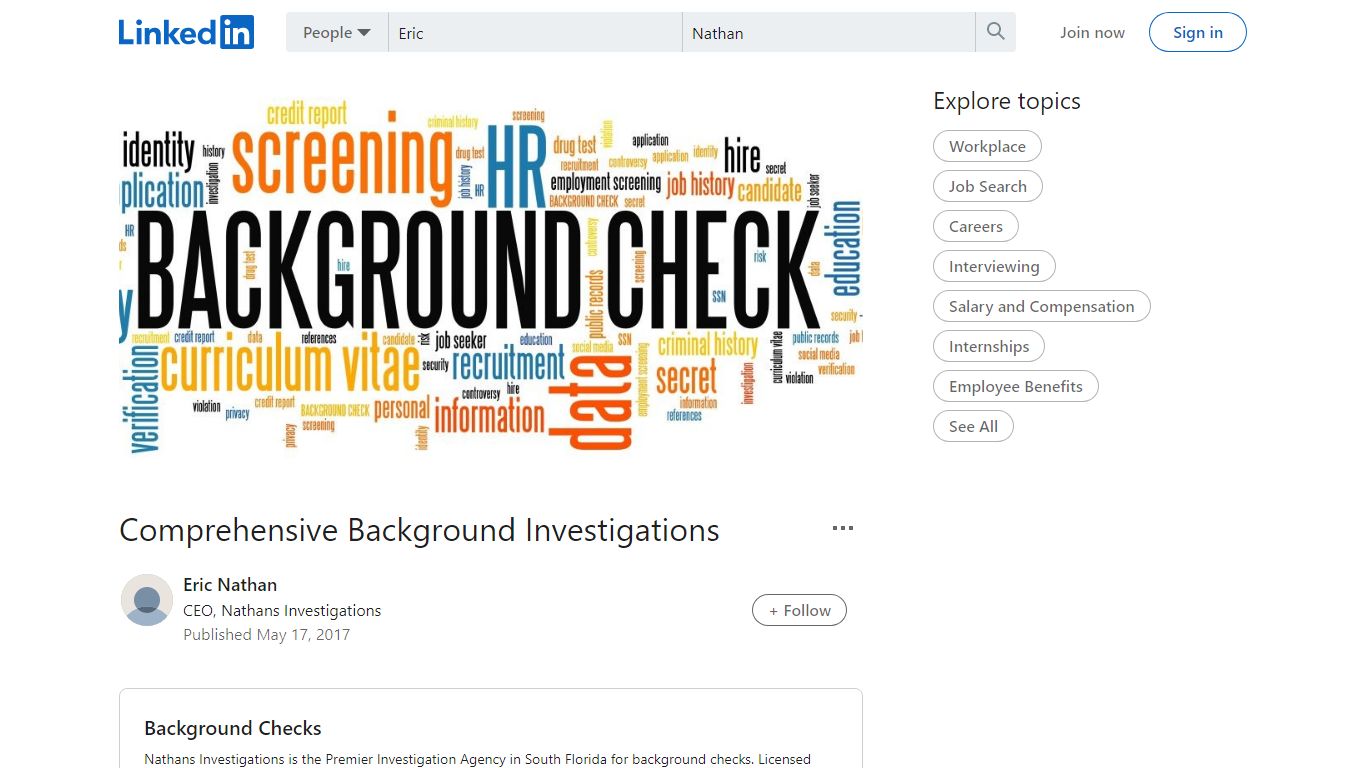 Comprehensive Background Investigations